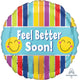 Amscan_OO Balloon - Foil Feel Better Soon Stripes Foil Balloon 45cm Each