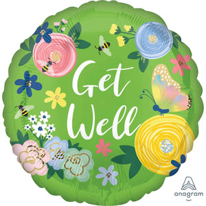 Amscan_OO Balloon - Foil Get Well Floral Garden Foil Balloon 45cm Each