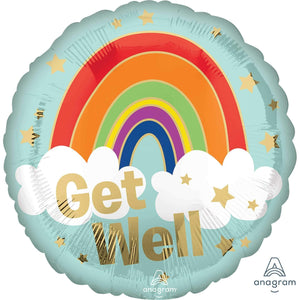 Amscan_OO Balloon - Foil Get Well Golden Rainbow Foil Balloon 45cm Each