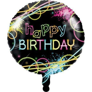 Amscan_OO Balloon - Foil Glow Party Happy Birthday Foil Balloon 45cm Each