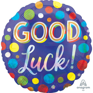 Amscan_OO Balloon - Foil Good Luck Iridescent Holographic Dots Foil Balloon 45cm Each