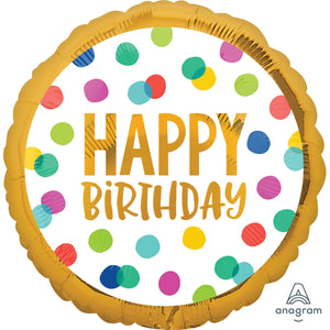 Amscan_OO Balloon - Foil Happy Birthday Dots Foil Balloon 45cm Each