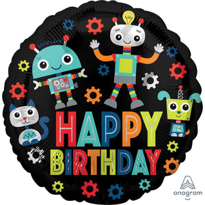 Amscan_OO Balloon - Foil Happy Birthday Robots Foil Balloon 45cm Each