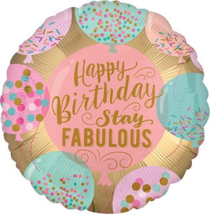 Amscan_OO Balloon - Foil Happy Birthday Stay Fabulous Foil Balloon 45cm Each