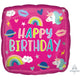 Amscan_OO Balloon - Foil Happy Birthday Unicorn Trendy Icons Foil Balloon 45cm Each