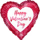 Balloon - Foil Happy Valentine's Day Ribbed Lines Foil Balloon 45cm Each