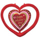 Balloon - Foil Happy Valentine's Day SuperShape Golden Hearts Open Design 91cm x 81cm Foil Balloon Each