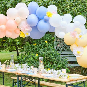 Balloon - Foil Hello Spring Pastel Balloon Arch with Paper Flowers