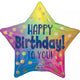 Amscan_OO Balloon - Foil Holographic Dotted Star Happy Birthday To You Foil Balloon 45cm Each