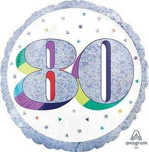 Amscan_OO Balloon - Foil Holographic Here's to Your 80th Birthday Foil Balloon 45cm Each