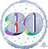 Holographic Here's to Your 80th Birthday Foil Balloon 45cm Each