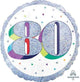 Amscan_OO Balloon - Foil Holographic Here's to Your 80th Birthday Foil Balloon 45cm Each