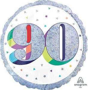 Amscan_OO Balloon - Foil Holographic Here's to Your 90th Birthday Foil Balloon 45cm Each