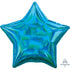 Holographic Iridescent Cyan Star Foil Balloon 45cm Each