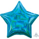 Amscan_OO Balloon - Foil Holographic Iridescent Cyan Star Foil Balloon 45cm Each