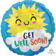 Amscan_OO Balloon - Foil Holographic Iridescent Get Well Soon Happy Sun Foil Balloon 45cm Each