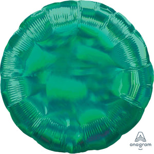 Amscan_OO Balloon - Foil Holographic Iridescent Green Circle Foil Balloon 45cm Each