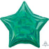 Holographic Iridescent Green Star Foil Balloon 45cm Each