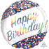 Holographic Iridescent Happy Birthday Confetti Foil Balloon 45cm Each