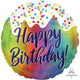 Amscan_OO Balloon - Foil Holographic Iridescent Happy Birthday Frosted Confetti Foil Balloon 45cm Each