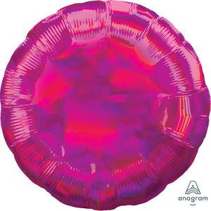 Amscan_OO Balloon - Foil Holographic Iridescent Magenta Circle Foil Balloon 45cm Each