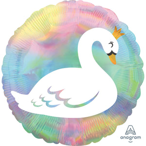 Amscan_OO Balloon - Foil Holographic Iridescent Pastel Swan Foil Balloon 45cm Each