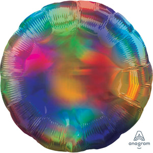 Amscan_OO Balloon - Foil Holographic Iridescent Rainbow Circle Foil Balloon 45cm Each