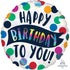 Holographic Iridescent Time to Party Happy Birthday To You Foil Balloon 45cm Each
