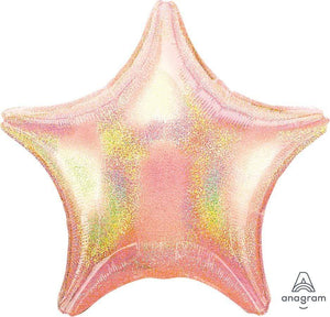 Amscan_OO Balloon - Foil Holographic Star Pastel Pink Dazzler Foil Balloon 45cm Each