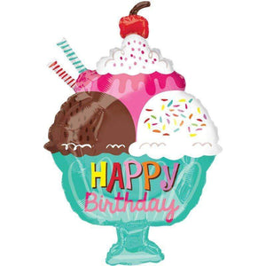 Amscan_OO Balloon - Foil Ice Cream Sundae Happy Birthday Foil Balloon 45cm Each