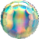 Amscan_OO Balloon - Foil Iridescent Holographic Pastel Rainbow Circle Foil Balloon 45cm Each