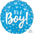 It's A Boy Hearts & Dots Foil Balloon 45cm Each