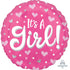 It's A Girl Hearts & Dots Foil Balloon 45cm Each