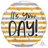 It's Your Day Gold & Silver Stripes Foil Balloon 45cm Each