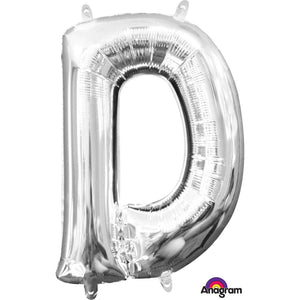 Amscan_OO Balloon - Foil Letter D Silver Foil Balloon 40cm Each