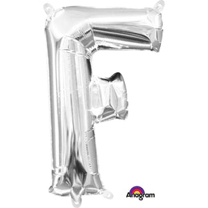 Amscan_OO Balloon - Foil Letter F Silver Foil Balloon 40cm Each