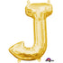 Letter J Gold Foil Balloon 40cm Each