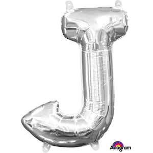 Amscan_OO Balloon - Foil Letter J Silver Foil Balloon 40cm Each