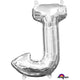 Amscan_OO Balloon - Foil Letter J Silver Foil Balloon 40cm Each