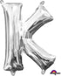 Letter K Silver Foil Balloon 40cm Each