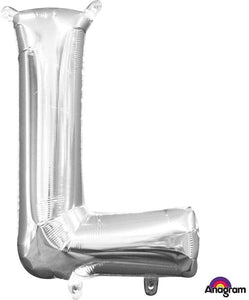 Amscan_OO Balloon - Foil Letter L Silver Foil Balloon 40cm Each