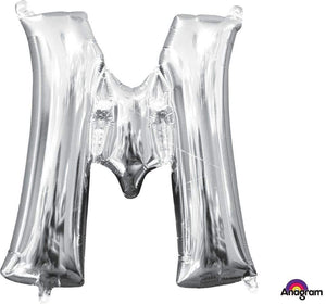 Amscan_OO Balloon - Foil Letter M Silver Foil Balloon 40cm Each