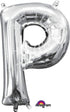 Letter P Silver Foil Balloon 40cm Each