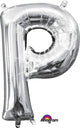 Amscan_OO Balloon - Foil Letter P Silver Foil Balloon 40cm Each