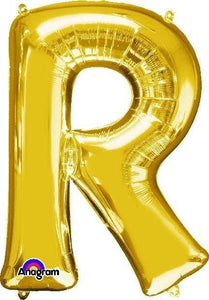 Letter R Gold Foil Balloon 40cm Each