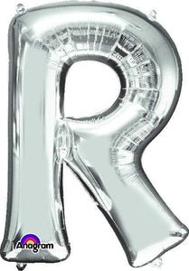 Amscan_OO Balloon - Foil Letter R Silver Foil Balloon 40cm Each