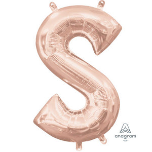 Amscan_OO Balloon - Foil Letter S Rose Gold Foil Balloon 40cm Each