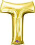 Letter T Gold Foil Balloon 40cm Each