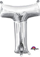 Amscan_OO Balloon - Foil Letter T Silver Foil Balloon 40cm Each