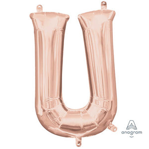 Amscan_OO Balloon - Foil Letter U Rose Gold Foil Balloon 40cm Each